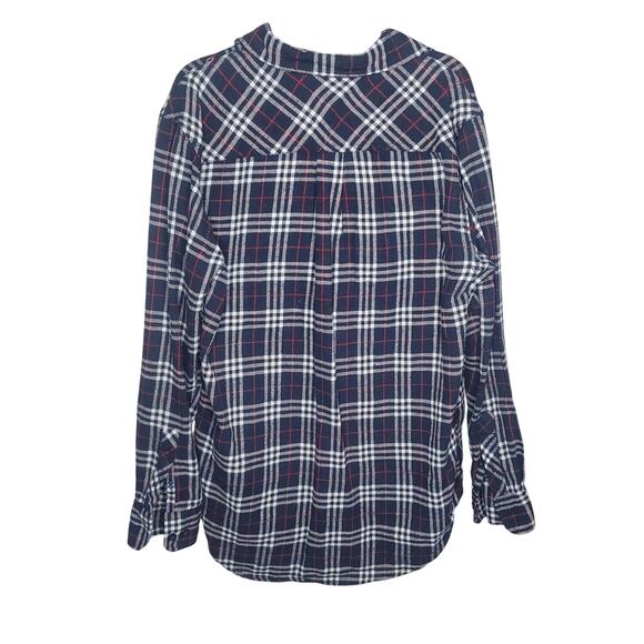 Urban Republic Men's Medium Plaid Flannel Casual Button Up Shirt Blue Red M - Picture 8 of 11